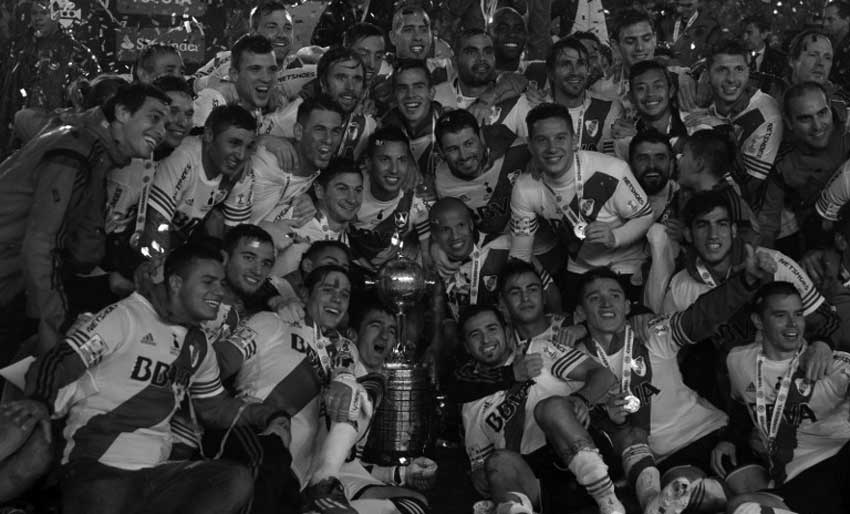 River Plate celebrate their 2015 Copa Libertadores win.